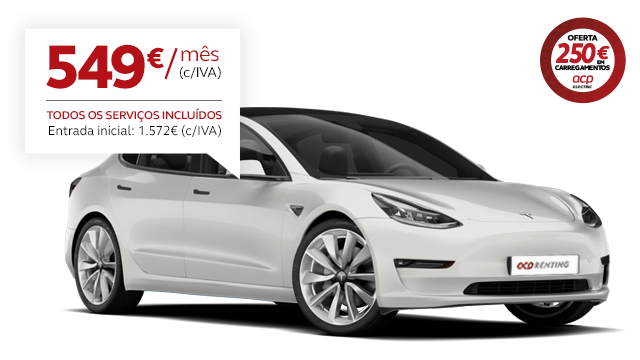ACP Renting - Tesla Model 3 Tração Traseira Premium 283 cv