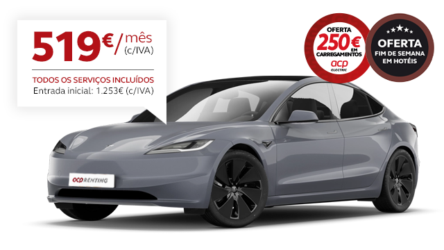 ACP Renting - Tesla Model 3 Tração Traseira Premium 283 cv